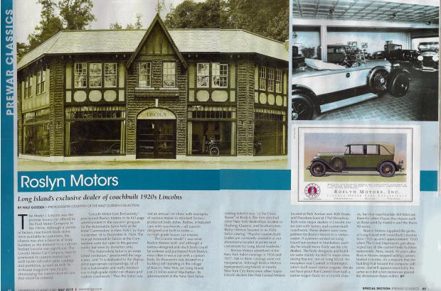 Hemmings Classic Car: Roslyn Motors Long Island’s exclusive dealer of coachbuilt 1920s Lincoln