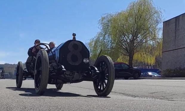 The Alco Black Beast tours the historic Village of Roslyn