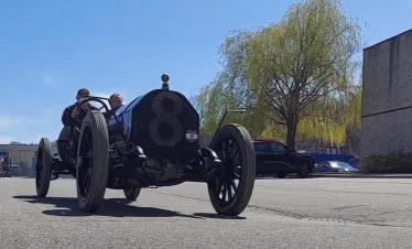 The Alco Black Beast tours the historic Village of Roslyn