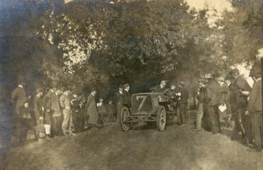 Mystery Friday Foto #13 Solved: The 1904 Vanderbilt Cup Race winner #7 Panhard driven by George Heath stopped at a Control