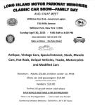 Long Island Motor Parkway Memories Classic Car Show-Family Day, Williston Park, NY rescheduled for this Sunday