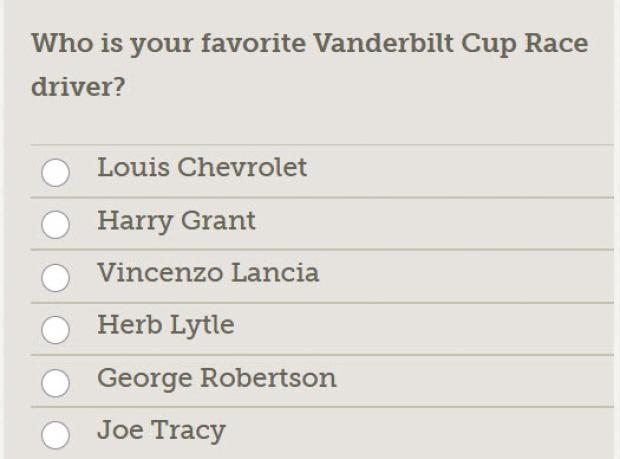 VanderbiltCupRaces.com Polls (New Poll: September 25,2025)
