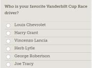 VanderbiltCupRaces.com Polls (New Poll: September 25,2025)