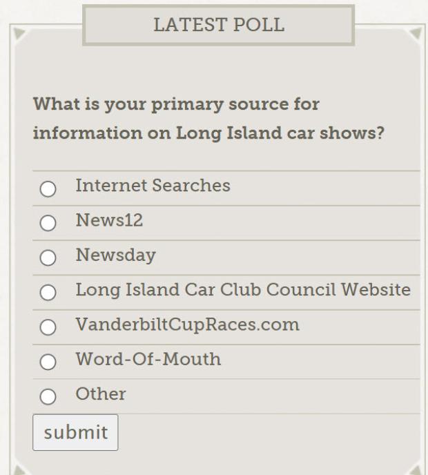 VanderbiltCupRaces.com Polls (New Poll: April 13, 2026)