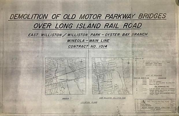 Greg O’s Garage: Plans and aerials that document the removal of the Motor Parkway railroad bridges in Nassau County