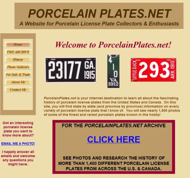 Favorite Website: Porcelainplates.net-Motor Parkway License Plates