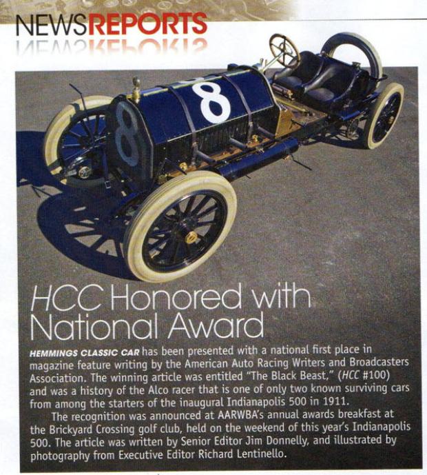 Hemmings Classic Car receives national award for the “Black Beast” article