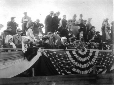 The Vanderbilt Family at the Start-Finish Line of the 1905 Vanderbilt Cup Race