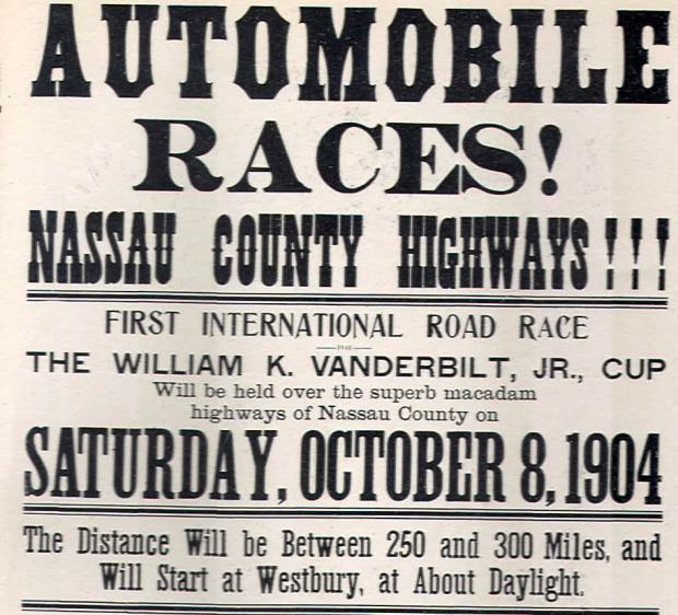 VanderbiltCupRaces.com Exclusive: The Last  Known Surviving Poster for the 1904 Vanderbilt Cup Race