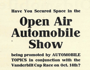Kleiner’s Korner: An Automobile Show on the Course of the 1905 Vanderbilt Cup Race