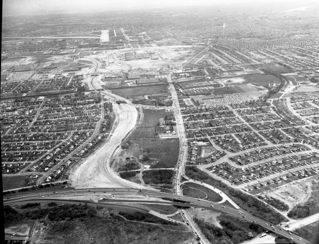 Mystery Foto #46 Solved: A 1956 Aerial of the Meadowbrook Parkway and Roosevelt Field Shopping Mall Under Construction