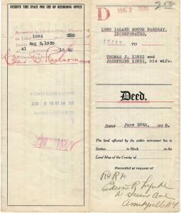 Documenting the Zinzi home in the Massapequa Lodge: Deed and rare film