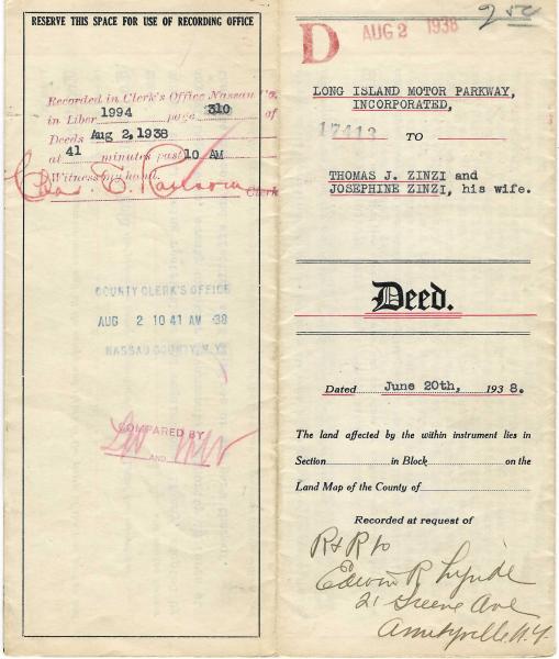 Update #2: Documenting the Zinzi home in the Massapequa Lodge: Deed and rare film