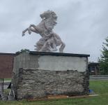 A Motor Parkway Director’s Second Horse Statue Returns to Roslyn High School