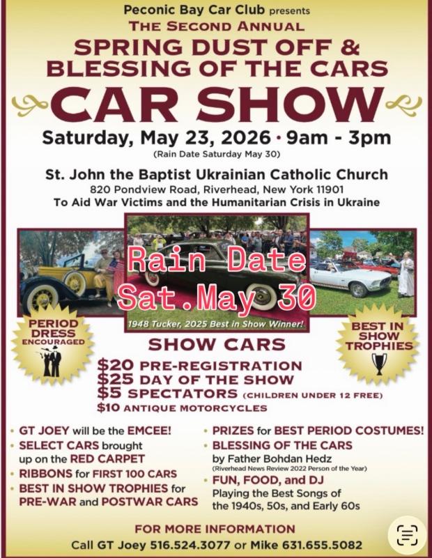Upcoming Automotive Events -May 2026- Rain Throughout the Memorial Day Weekend-Check Your Show Status Before Going