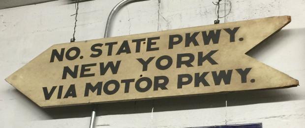 Mystery Foto #97 Solved: Rare Wooden Long Island Motor Parkway Sign (1933-1938)