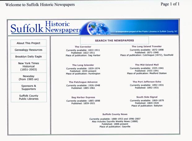 Favorite Website: Suffolk Historic Newspapers