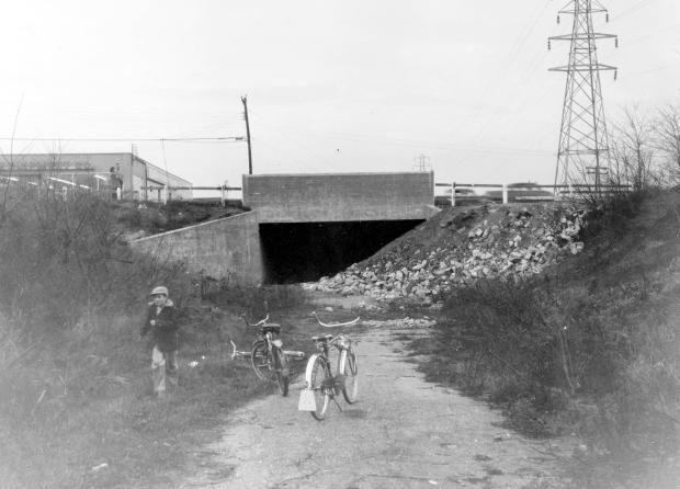 Mystery Friday Foto #15 Solved; Fred Rieder at the Jericho Turnpike Highway Bridge in 1954/1955