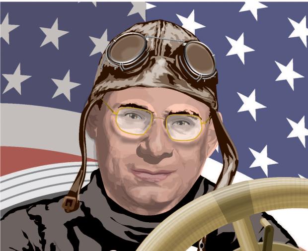  Mystery Foto #24 Solved: A wonderful painting of Howard Kroplick in the Alco Black Beast by Joe Pep