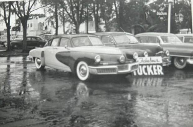 A 1956 photo of an mystery two-tone Tucker seen in Miami