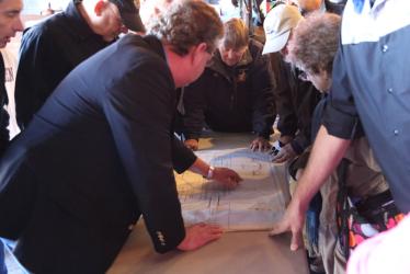 Survey/Mapping Expert Examines the Recently Discovered Motor Parkway Treasure