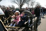 Smiles and Thumbs Up at the 61st Annual  Easter Vintage Car Parade in Garden City