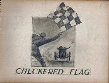 Helck Family Collection Treasure: The Layout and Design for the 1961 Book “The Checkered Flag”