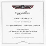 The 1937 Chrysler’ Chrysler is heading back to the Pebble Beach Concours d’Elegance