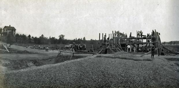 Mystery Friday Foto #22 Solved: The Powell Avenue Motor Parkway Bridge in Bethpage under construction circa July/August 1908