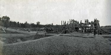 Mystery Friday Foto #22 Solved: The Powell Avenue Motor Parkway Bridge in Bethpage under construction circa July/August 1908