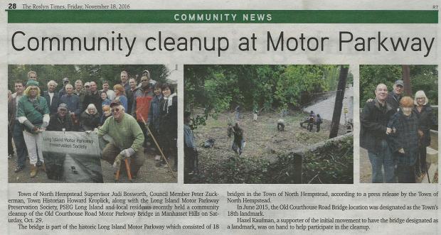 The Roslyn Times: Community cleanup at Motor Parkway