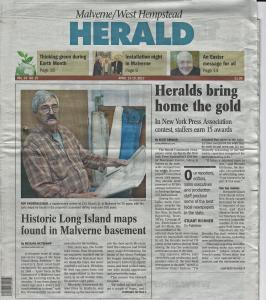 LI Herald Cover Article: Historic Long Island Maps Found in Malverne Basement