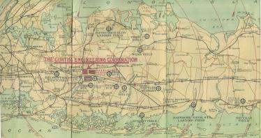 Cradle of Aviation Archives: The 1918 Curtiss Engineering Corporation Flying Map of Long Island