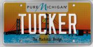 An Original 2013 Michigan “Tucker” License Plate