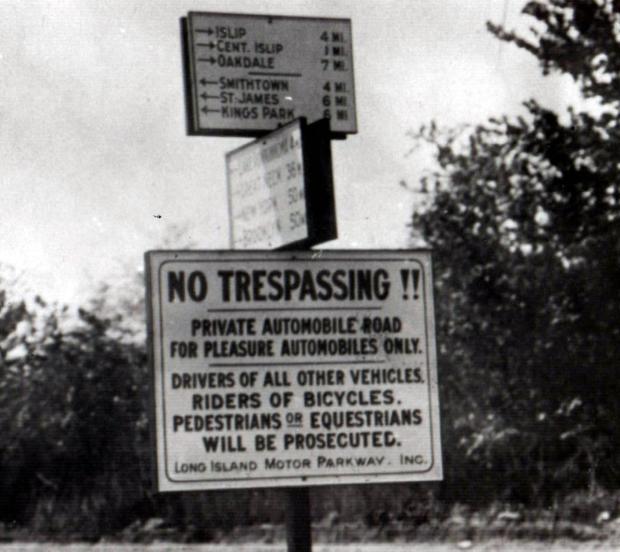 A Motor Parkway Sign at Wheeler Road in Suffolk County