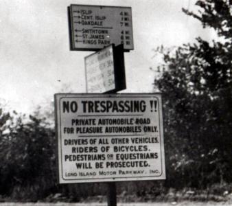 A Motor Parkway Sign at Wheeler Road in Suffolk County