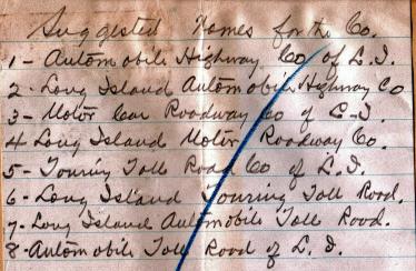 From the Pardington Papers: Original Parkway Names and Toll Gate Locations