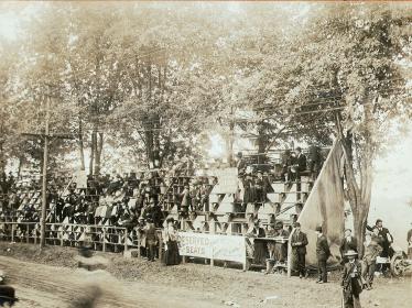 The Spinney Hill Grandstand for the 1906 Vanderbilt Cup Race