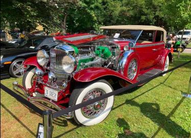The 1930 Duesenberg Model J Murphy Sedan Convertible Berline attends the Gold Coast Cruisers Waterfront Car Show