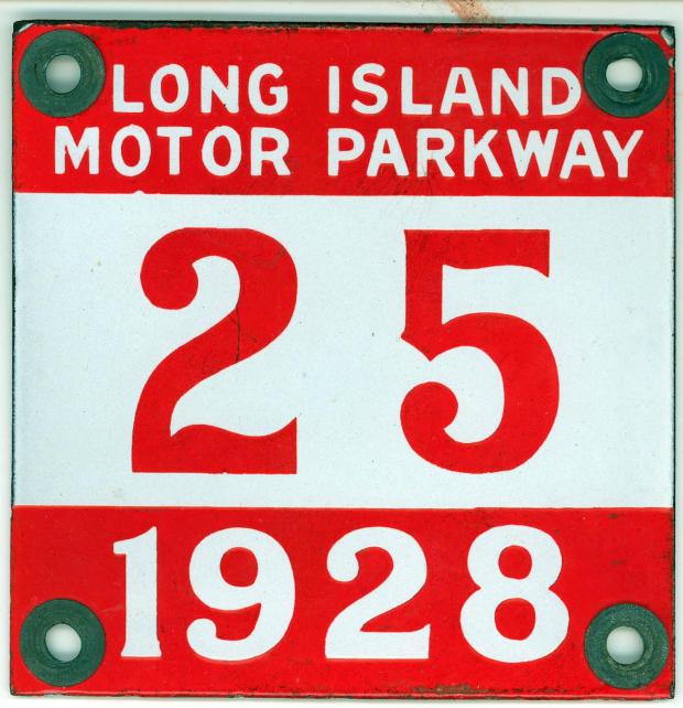 The  National Highway Association’s #25 Motor Parkway License Plate