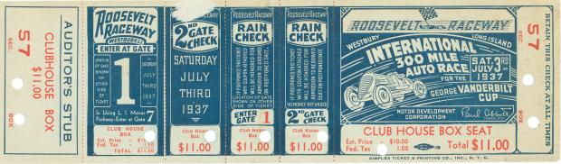 George Vanderbilt Cup Race Tickets and Passes