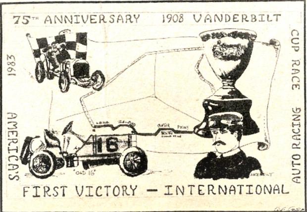 Kleiner’s Korner: A Commemorative 1908 Vanderbilt Cup Race Stamp Designed by Walt Gosden