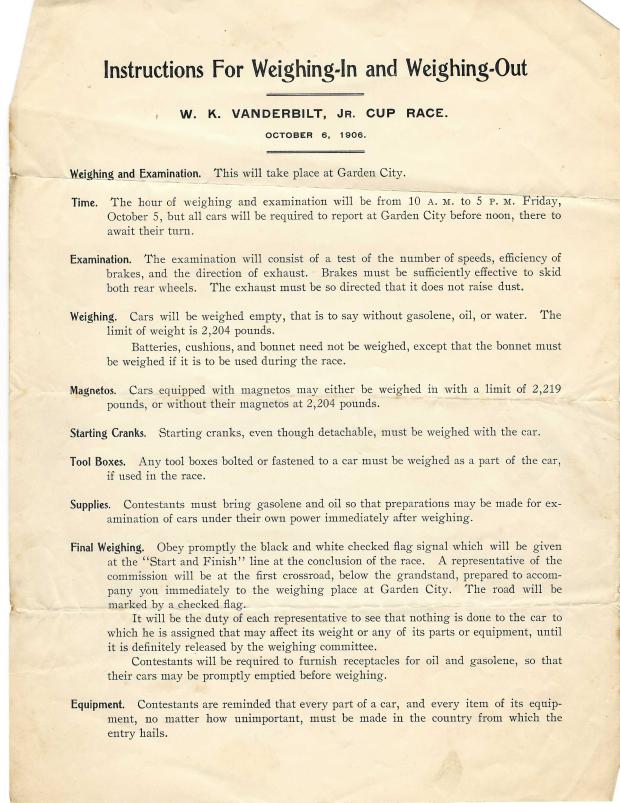 Greg O’s Garage: Weighing in on the 1906 American Elimination Trial and Vanderbilt Cup Race