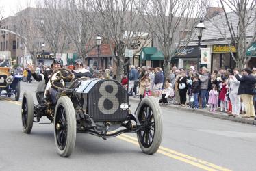 Smiles & Thumbs Ups for the Black Beast at the 60th Annual Easter Vintage Car Parade in Garden City