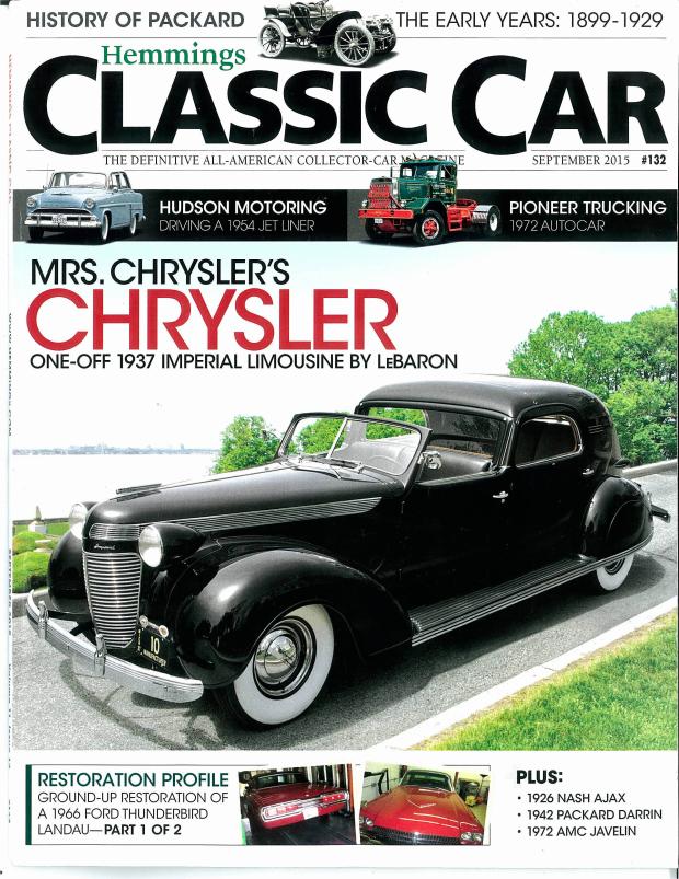 Hemmings Classic Car Cover: Streamline Moderne-Walter P. Chrysler’s 1937 Custom Imperial town car