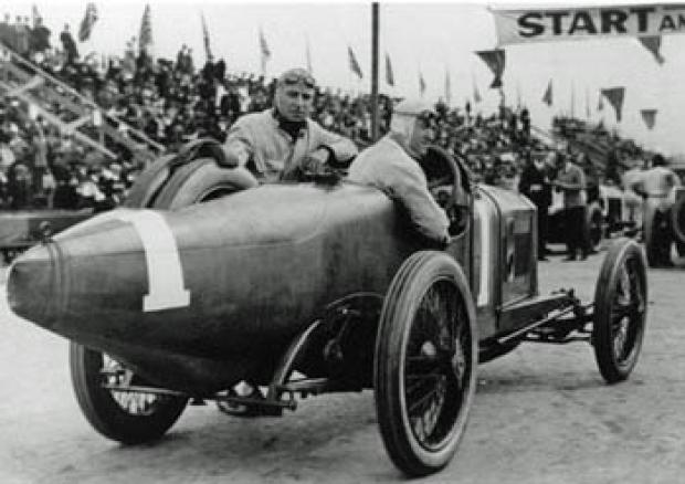Dario Resta and the Peugeot- Repeat Winner of the Vanderbilt Cup Race