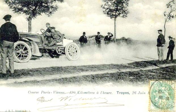 Future Vanderbilt Cup Race drivers in the landmark 1902 Paris to Vienna Race