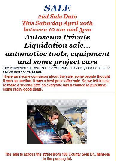 Autoseum Liquidation Sale, Mineola, NY