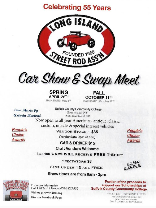 LISRA Car Show & Swap Meet, Brentwood, NY- Postponed