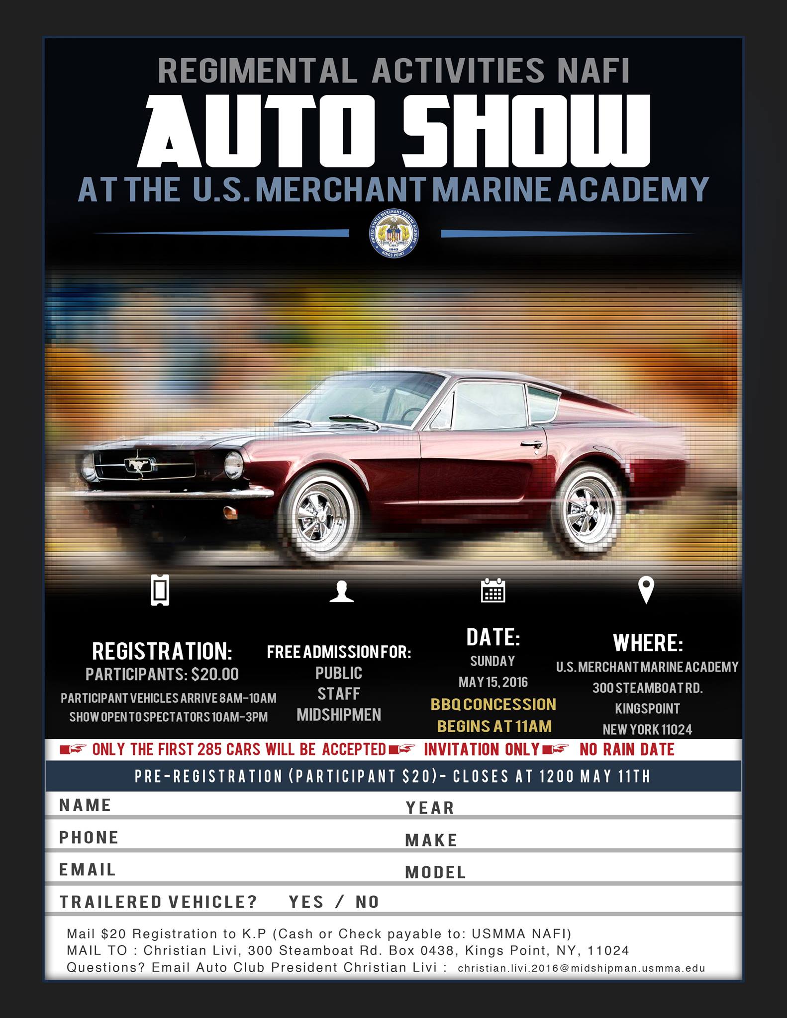 Regimental Activities NAFI Auto Show at the US Merchant Marine Academy, Kings Point, NY